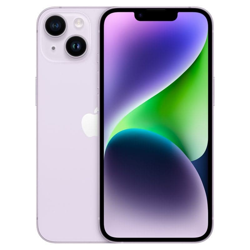 iPhone 14 128GB Púrpura reacondicionado — imagen orientativa del modelo y color